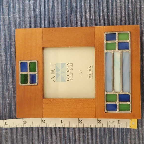 MALDEN INTL Handmade Wood & Art Glass Frame - Picture 5 of 6